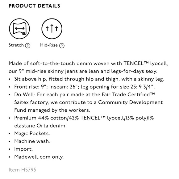 Madewell Petite 9" Mid-Rise Skinny Jeans in Larkspur Wash - Picture 5 of 10